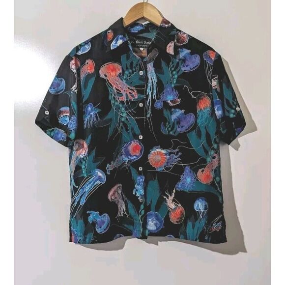 Via Ripatti Designs Other - Via Ripatti Designs Jellyfish Button Down Shirt Mens Multicolored Polyester u